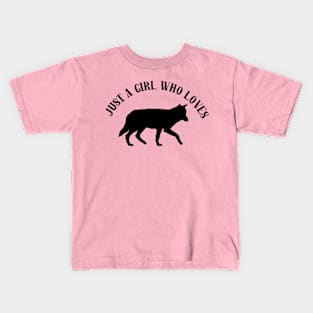 Just A Girl Who Loves Wolves Kids T-Shirt